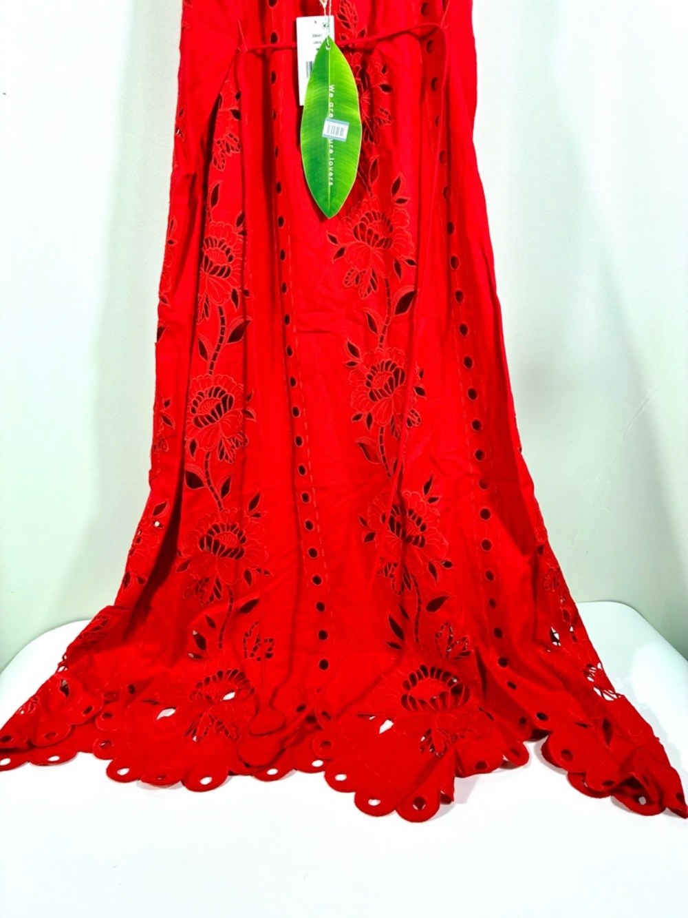 Farm Red Flowers Rio Richelieu Embroidered Sleeveless Maxi Dress Medium Small - Picture 12 of 16